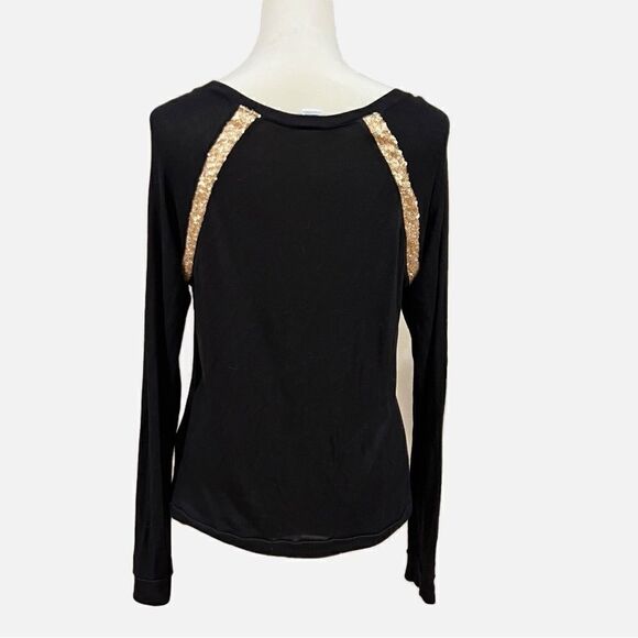 Three Dots Black and gold sequin sweater - Picture 2 of 5